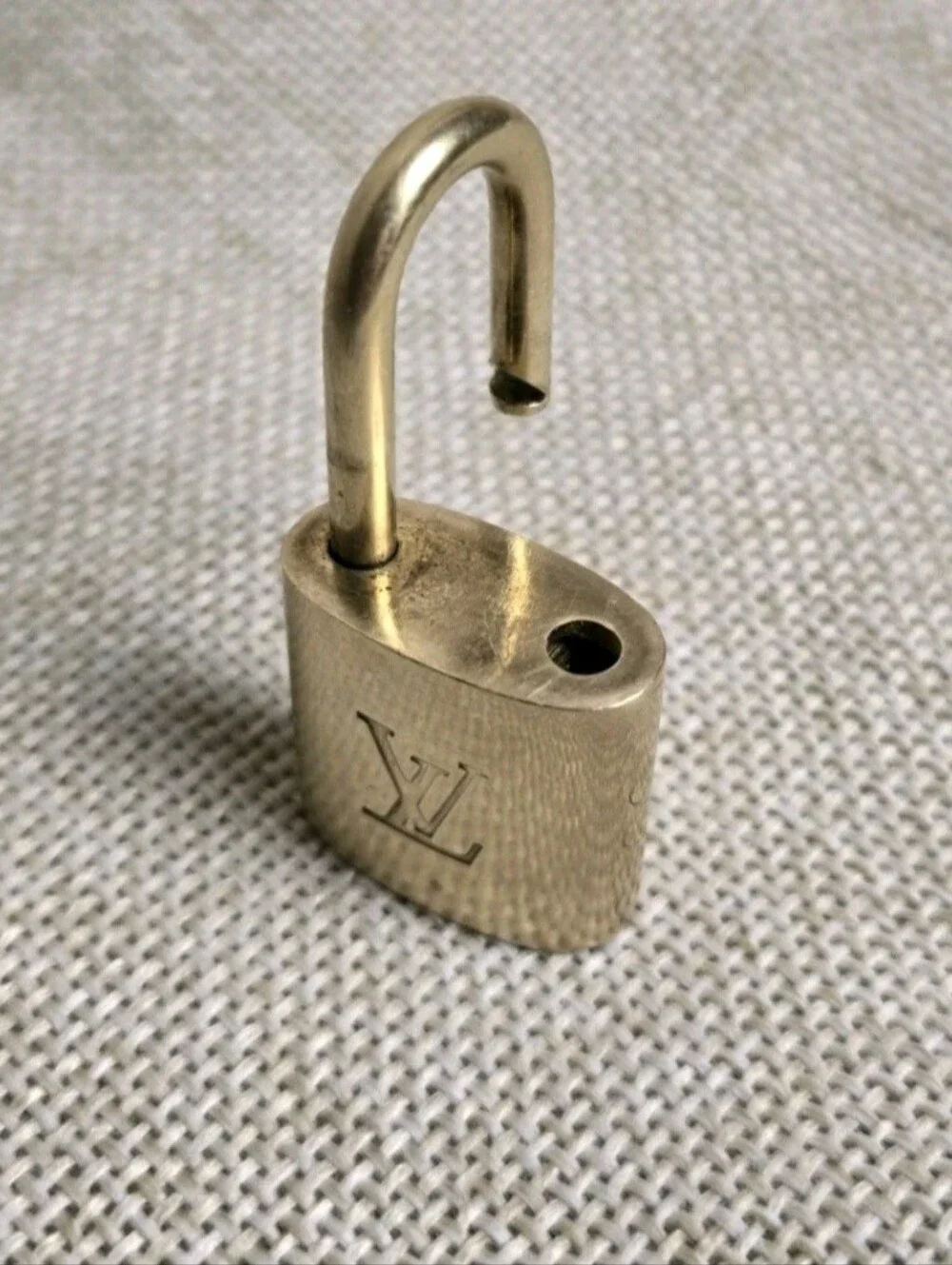 Louis Vuitton Lock and Key #322 Padlock Gold Bag Charm Authentic